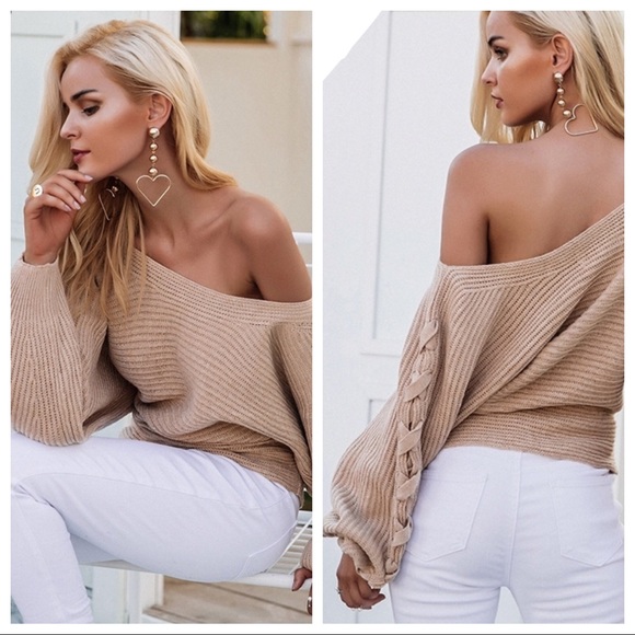 Braided Off Shoulder Sweater - Picture 4 of 6